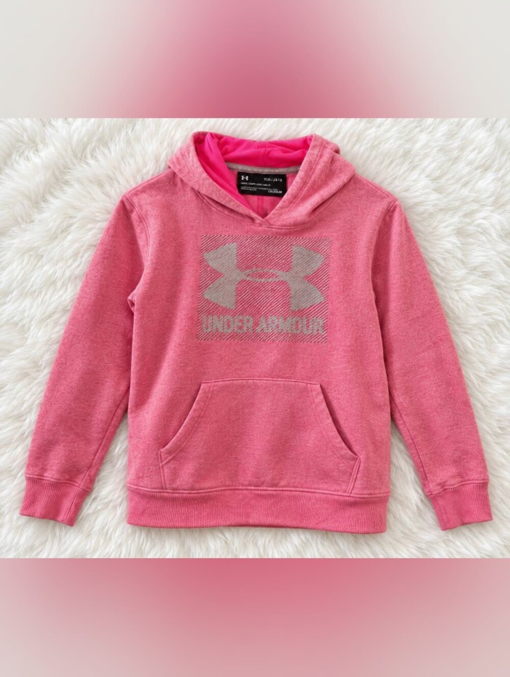 Under Armour Girls Hot Pink Pullover Hoodie